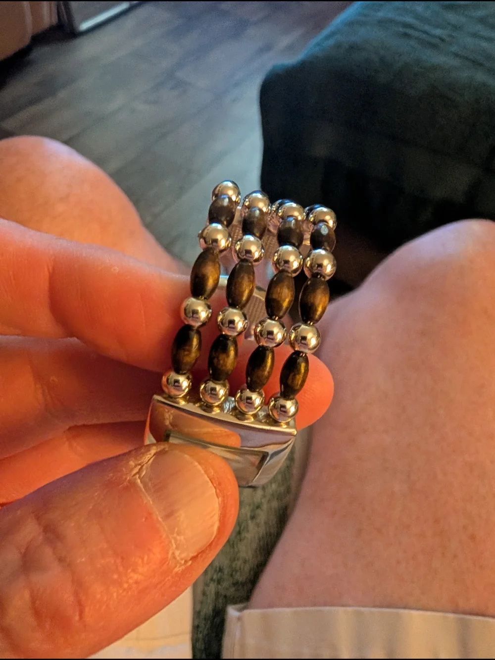 Vintage Maurices Silver-Tone Beaded Bracelet Watch Brand New Battery